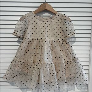 GAP Cream and Black Polka Dot Kids Dress